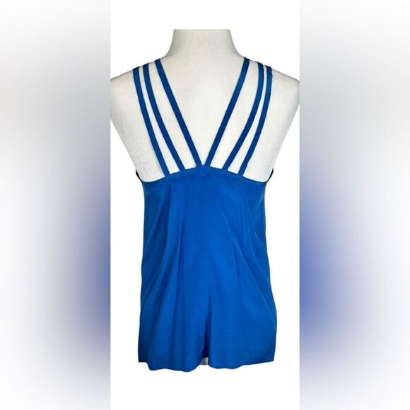 BCBGMaxAzria Bright Blue Dressy Silk Strappy Halter Style Tank Top - Picture 6 of 10